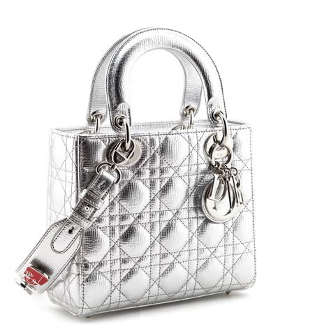 mini lady dior silver|lady dior small size.